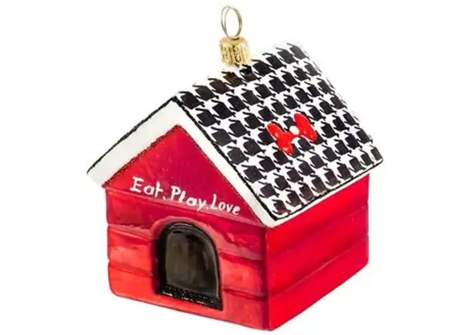 Dog House Ornament - Red - Handcrafted