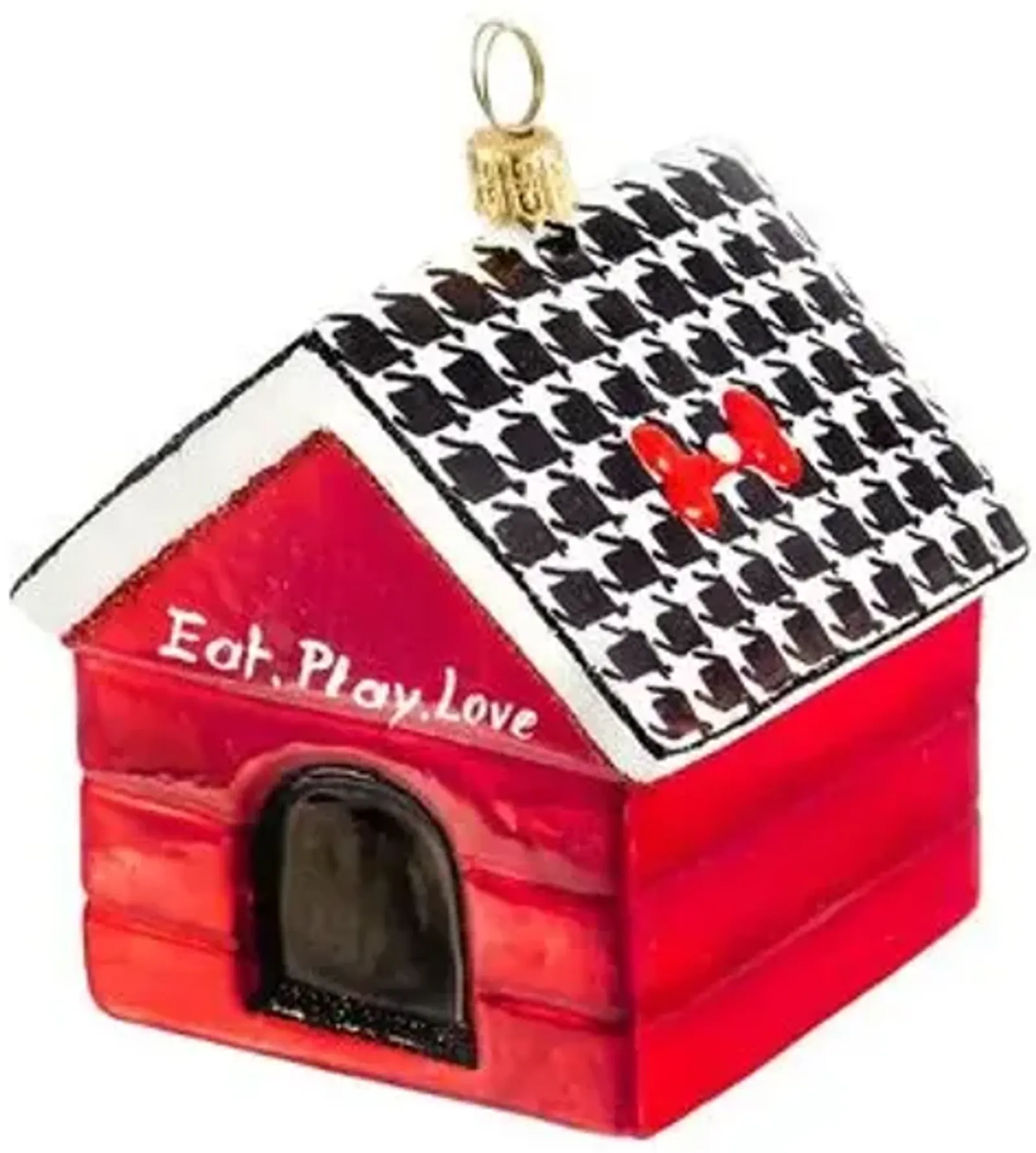 Dog House Ornament - Red - Handcrafted