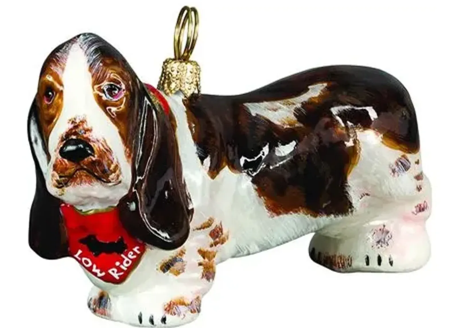 Basset Hound Ornament - Brown/Black - Handcrafted