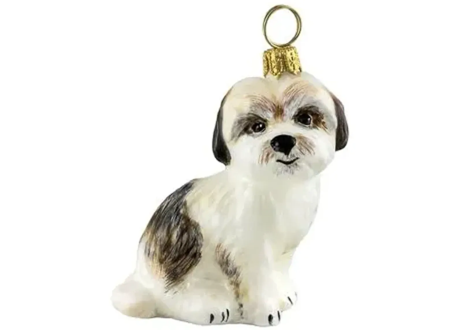 Cavachon Ornament - White/Brown - Handcrafted