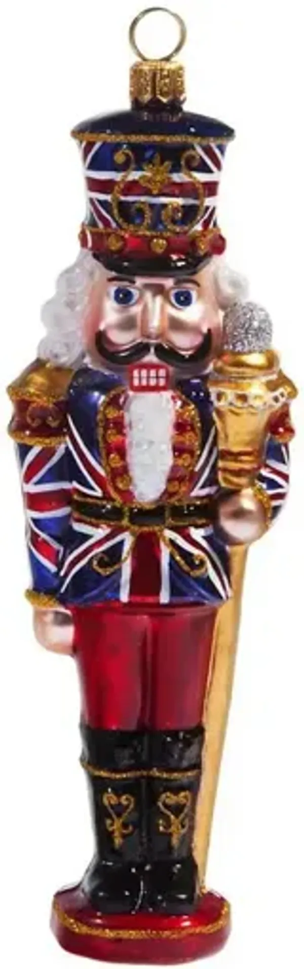 British Nutcracker Ornament, Red