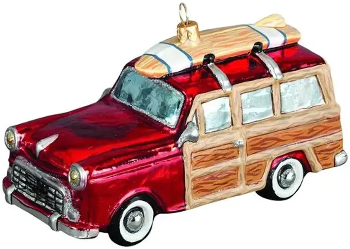 Woody Car Ornament - Red - Handcrafted