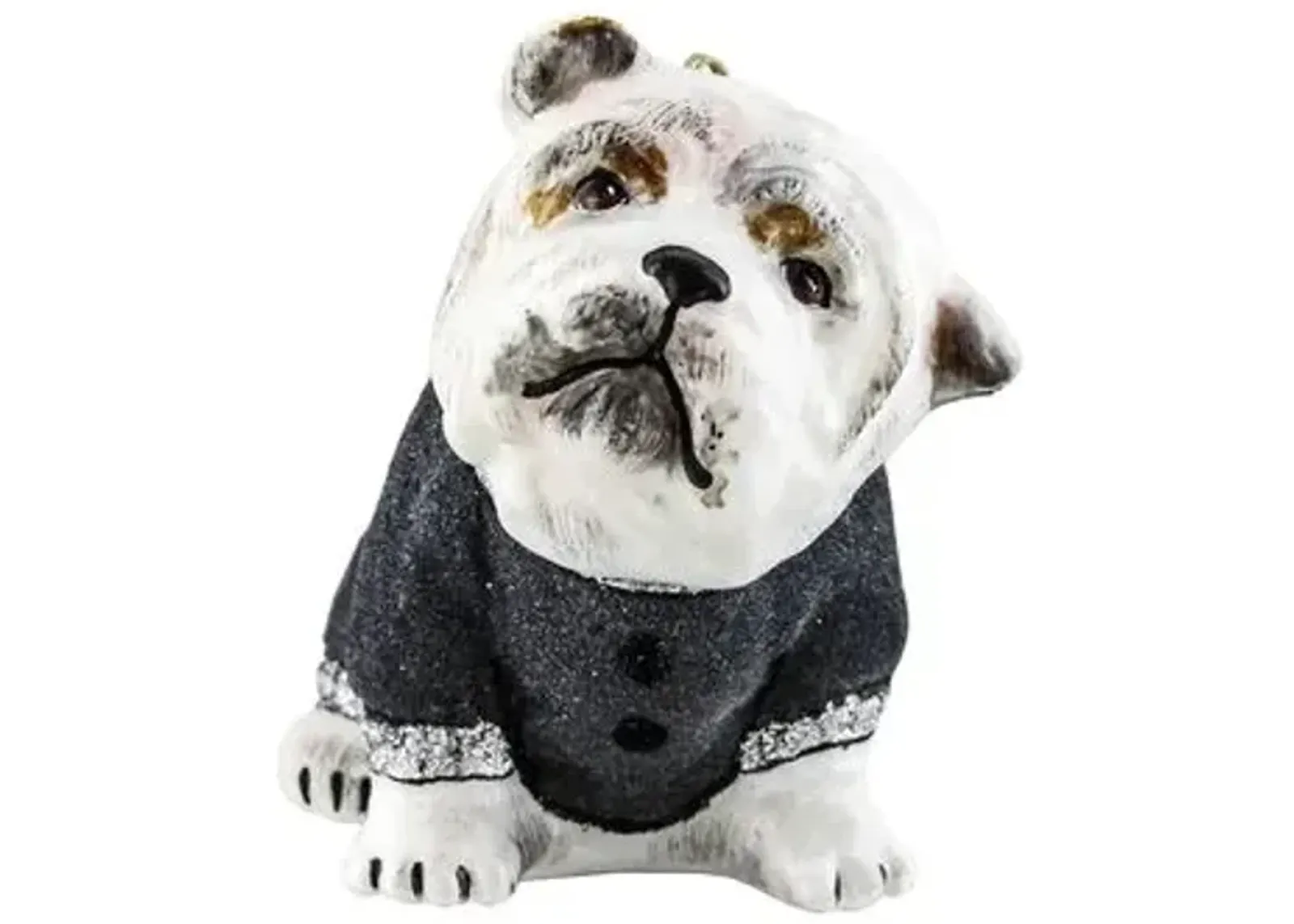 Bulldog Ornament - Grey - Handcrafted