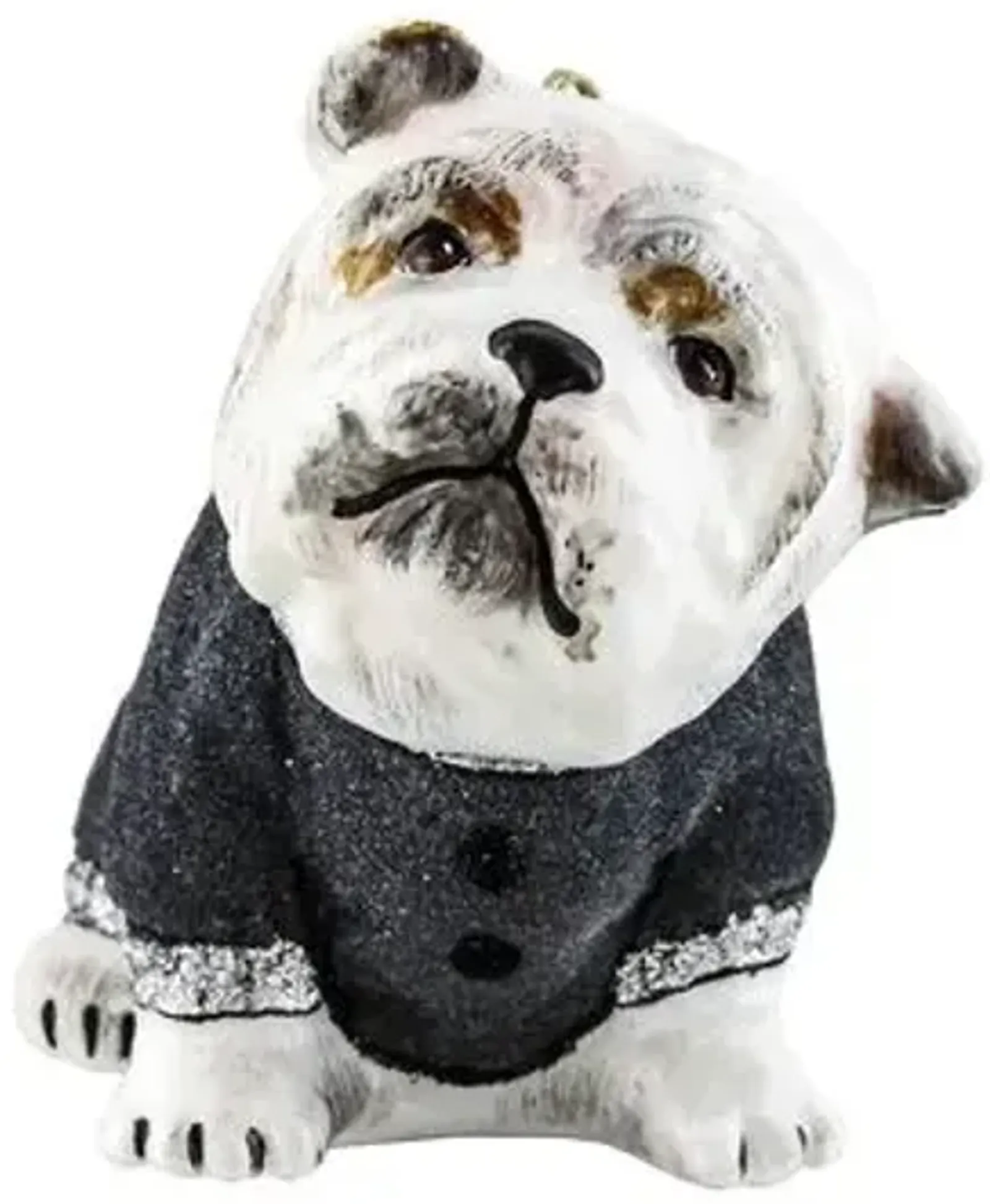 Bulldog Ornament - Grey - Handcrafted