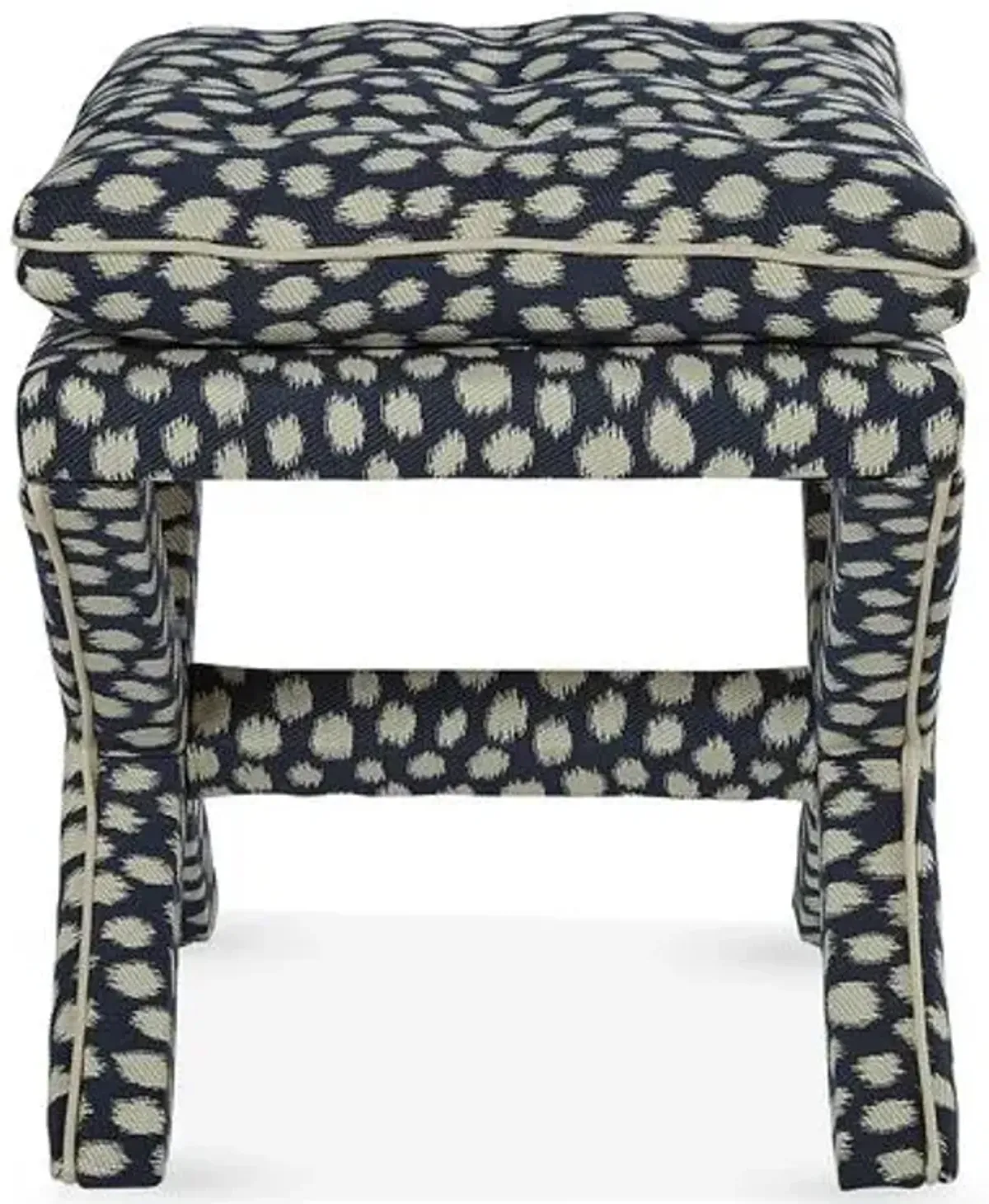 Dalton Pillow-Top Ottoman - Indigo Spots