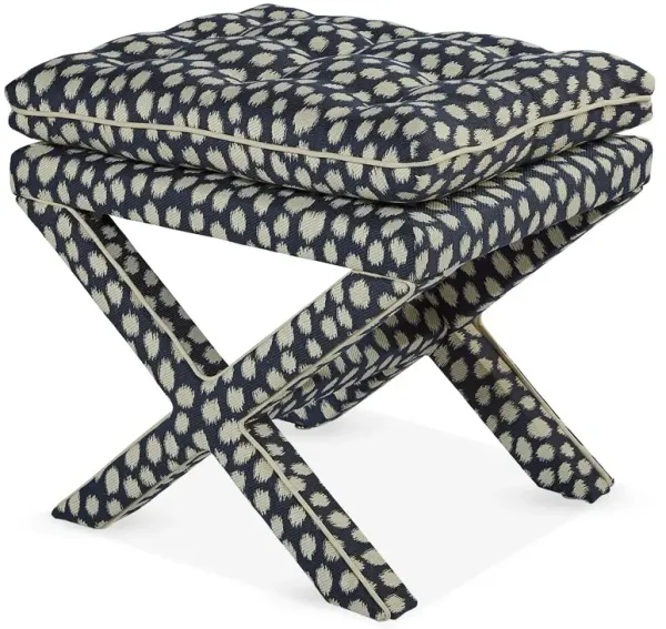 Dalton Pillow-Top Ottoman, Indigo Spots