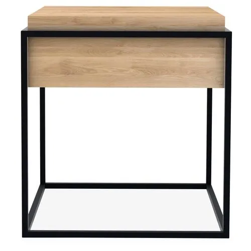 Monolit Small Storage Side Table - Black/Oak - Ethnicraft - Brown