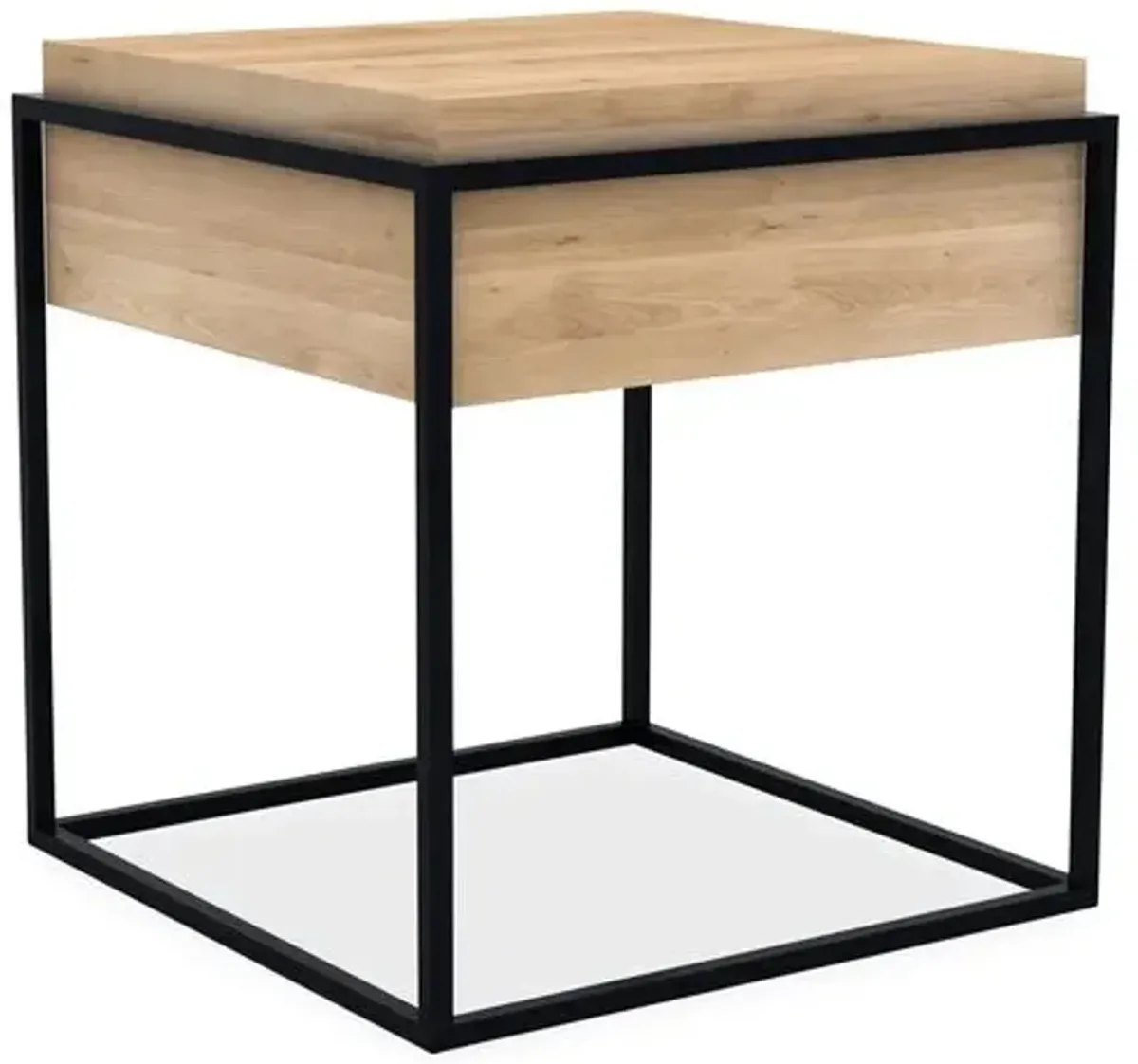 Monolit Small Storage Side Table - Black/Oak - Ethnicraft - Brown