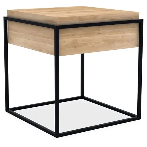 Monolit Small Storage Side Table - Black/Oak - Ethnicraft - Brown