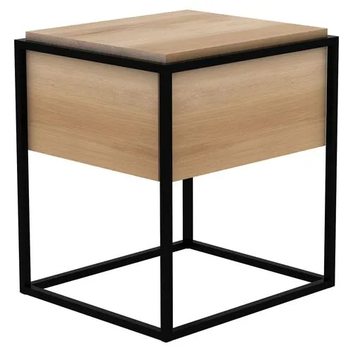 Monolit Nightstand - Black/Oak - Ethnicraft