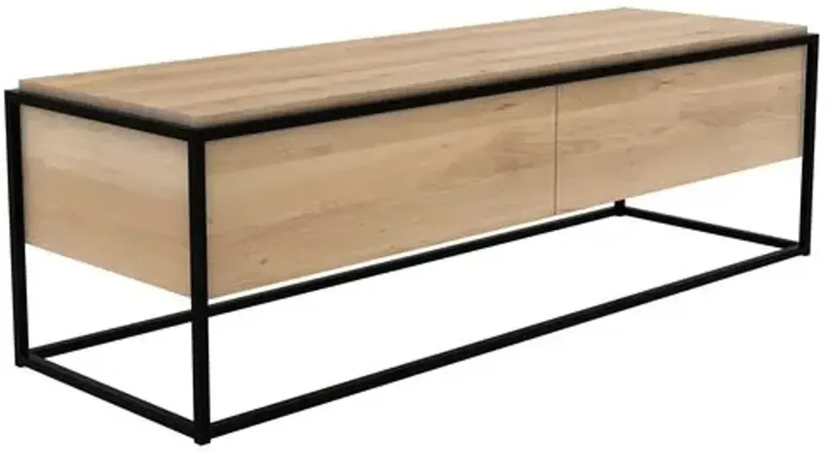 Monolit Media Console - Black/Oak - Ethnicraft - Brown