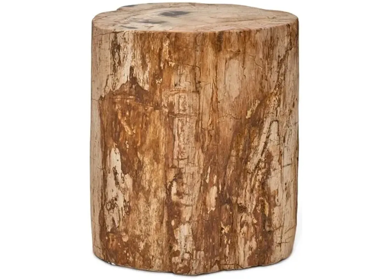 Karina Polished Stump Stool - Handcrafted - Brown