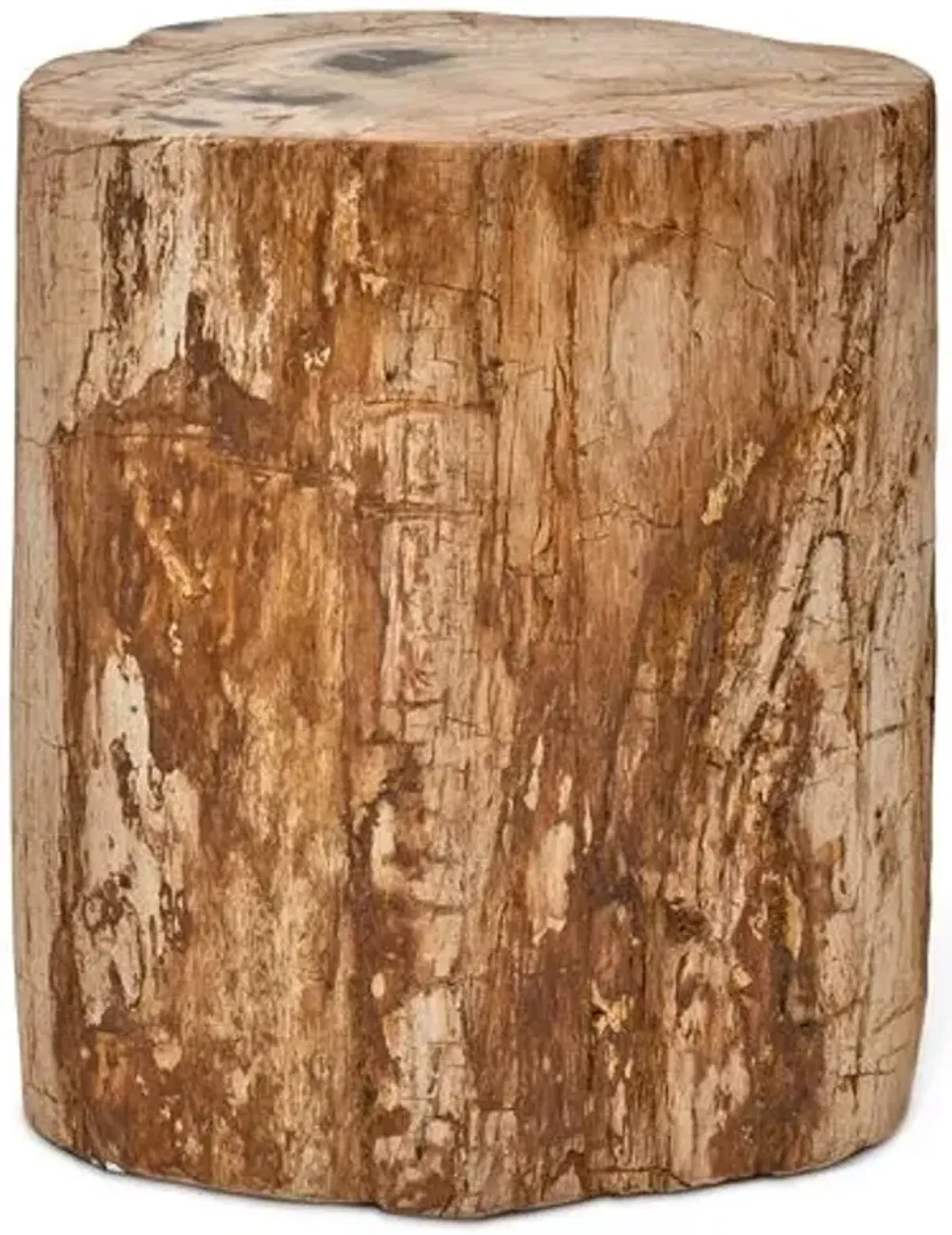 Karina Polished Stump Stool - Handcrafted - Brown