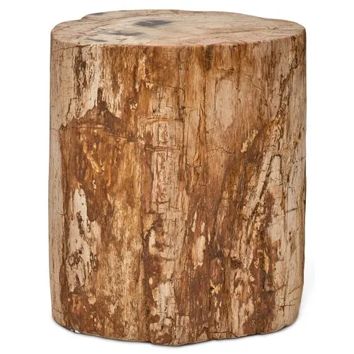 Karina Polished Stump Stool - Handcrafted - Brown