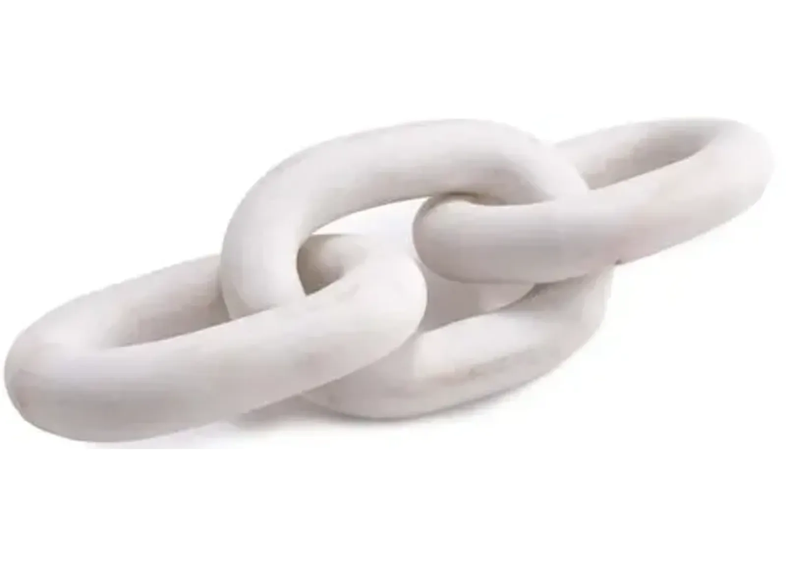 14" Atlas Chain Accent - White Marble - Regina Andrew