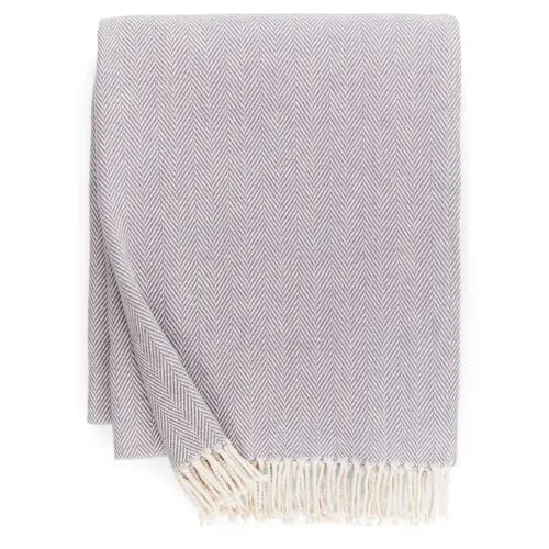 Celine Throw - SFERRA - Purple - Lightweight, Soft, Warm, Fringed