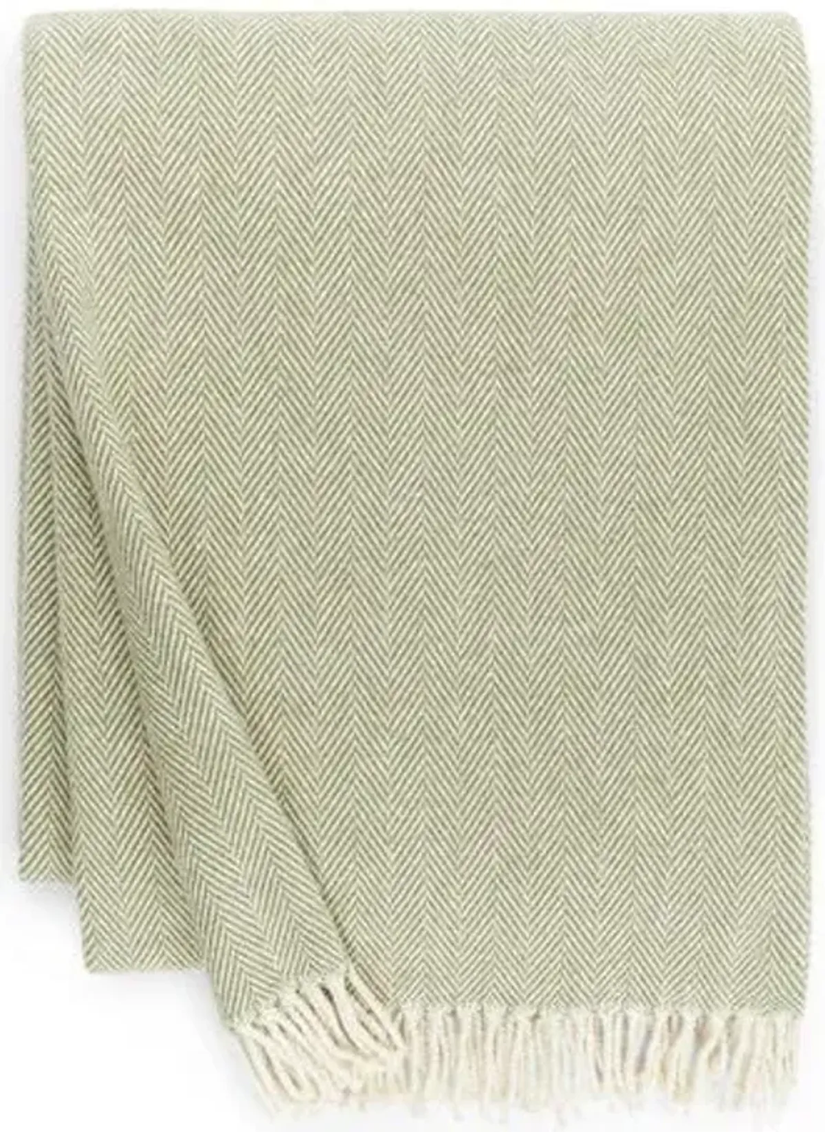 Celine Throw - SFERRA - Green - Lightweight, Soft, Warm, Fringed