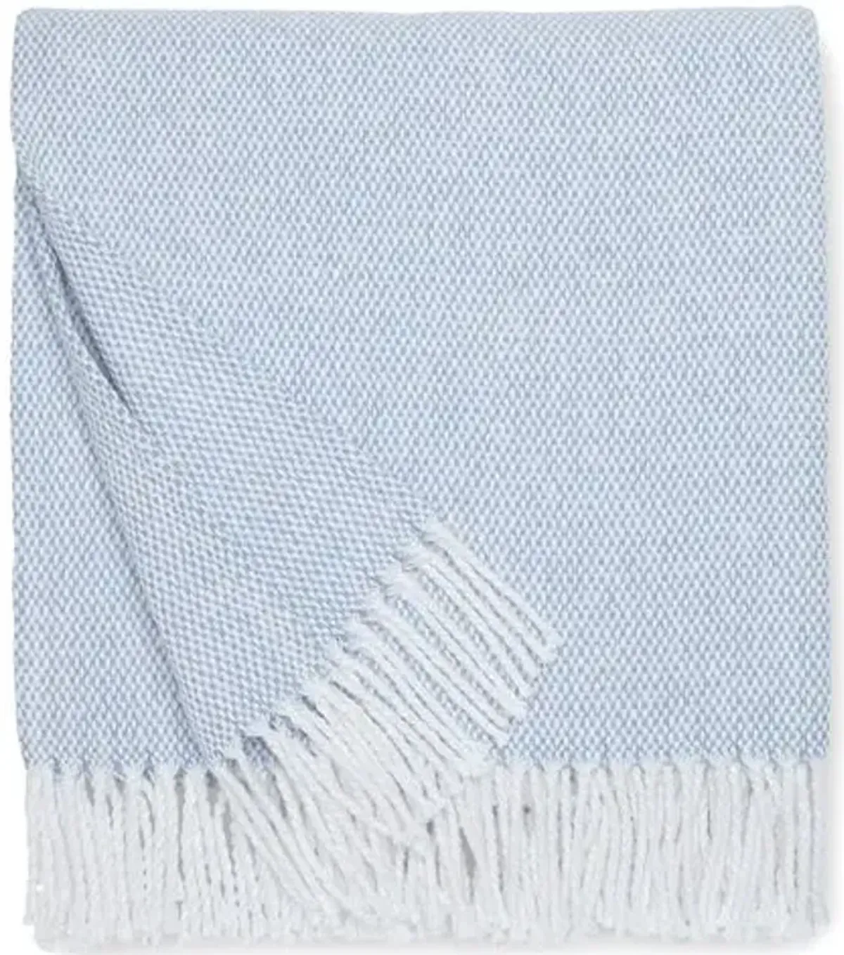 Terzo Throw - SFERRA - Blue - Lightweight, Soft, Warm, Fringed