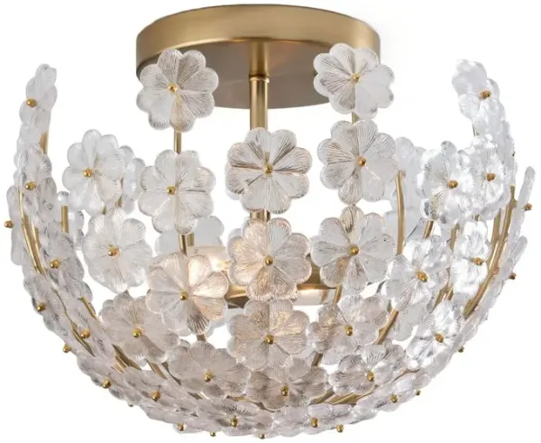 Charlotte Semi-Flush Floral Mount - Natural Brass - Regina Andrew - Gold