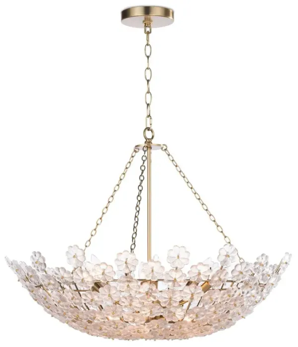 Charlotte Glass Floral Chandelier - Natural Brass - Regina Andrew - Gold