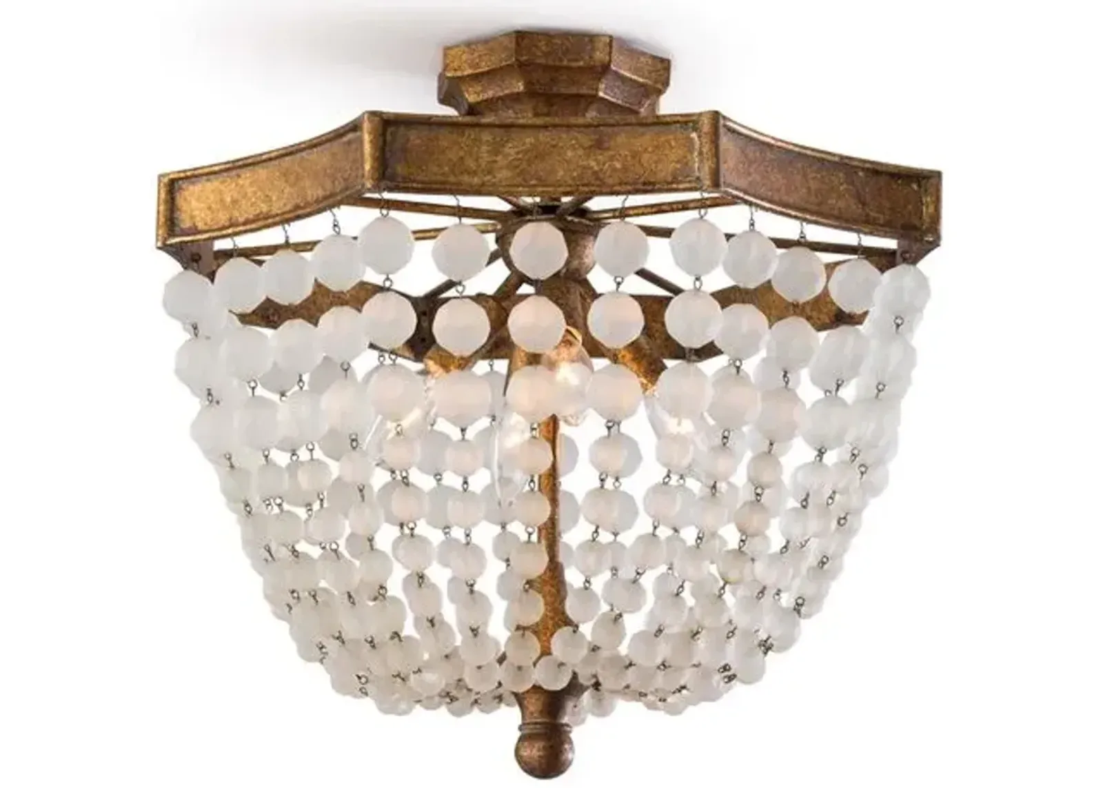 Crystal Bead Semi-Flush Mount - Antique Gold - Regina Andrew