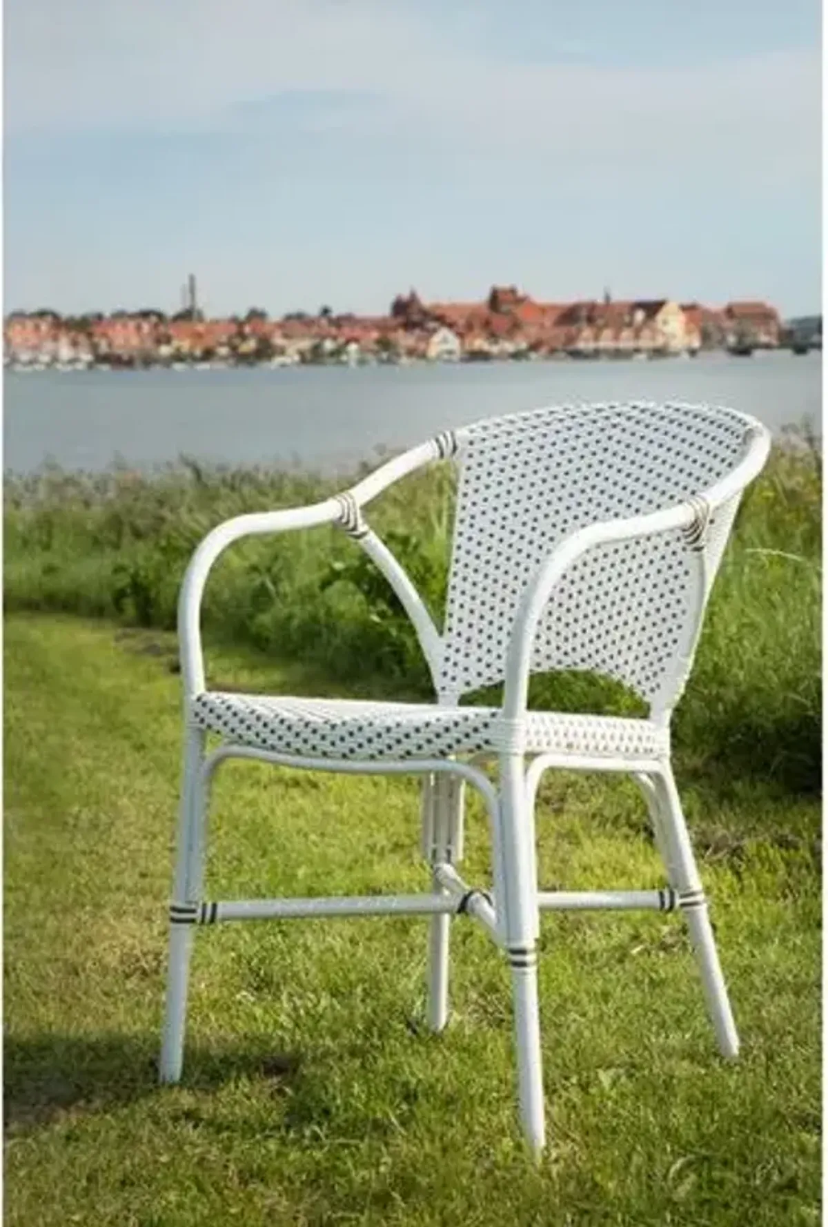 Valerie Outdoor Bistro Chair - White/Cappuccino - Sika Design