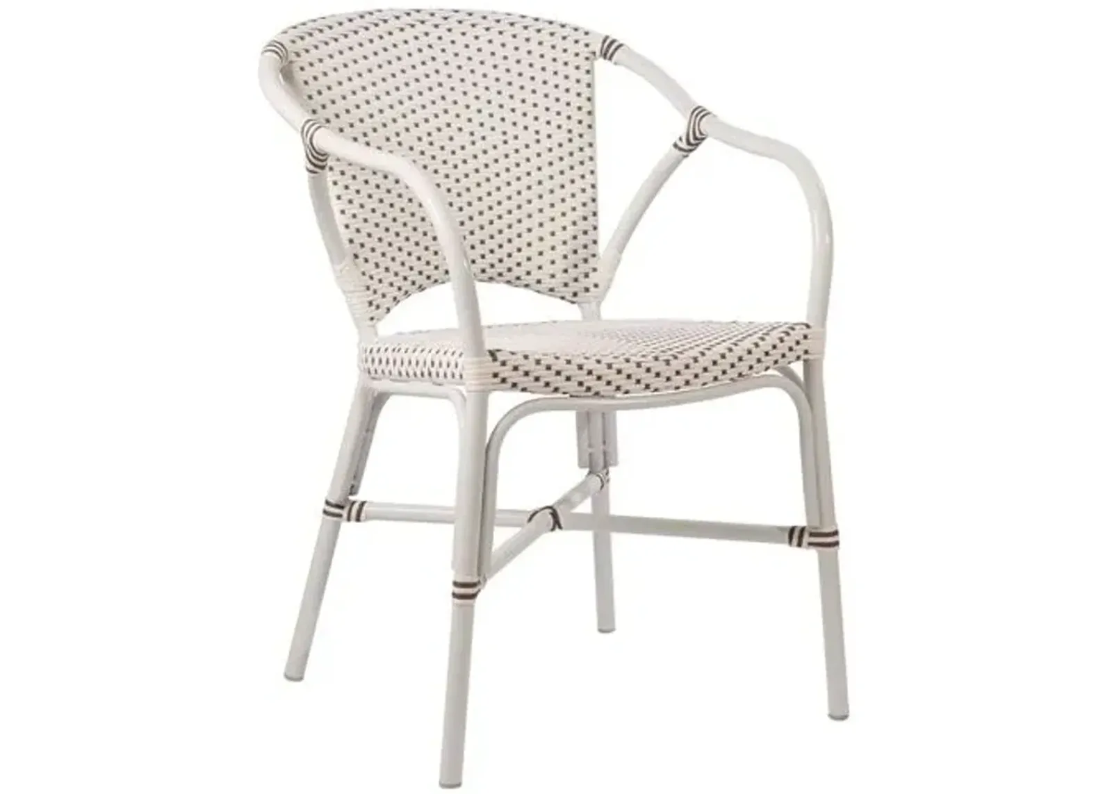 Valerie Outdoor Bistro Chair - White/Cappuccino - Sika Design