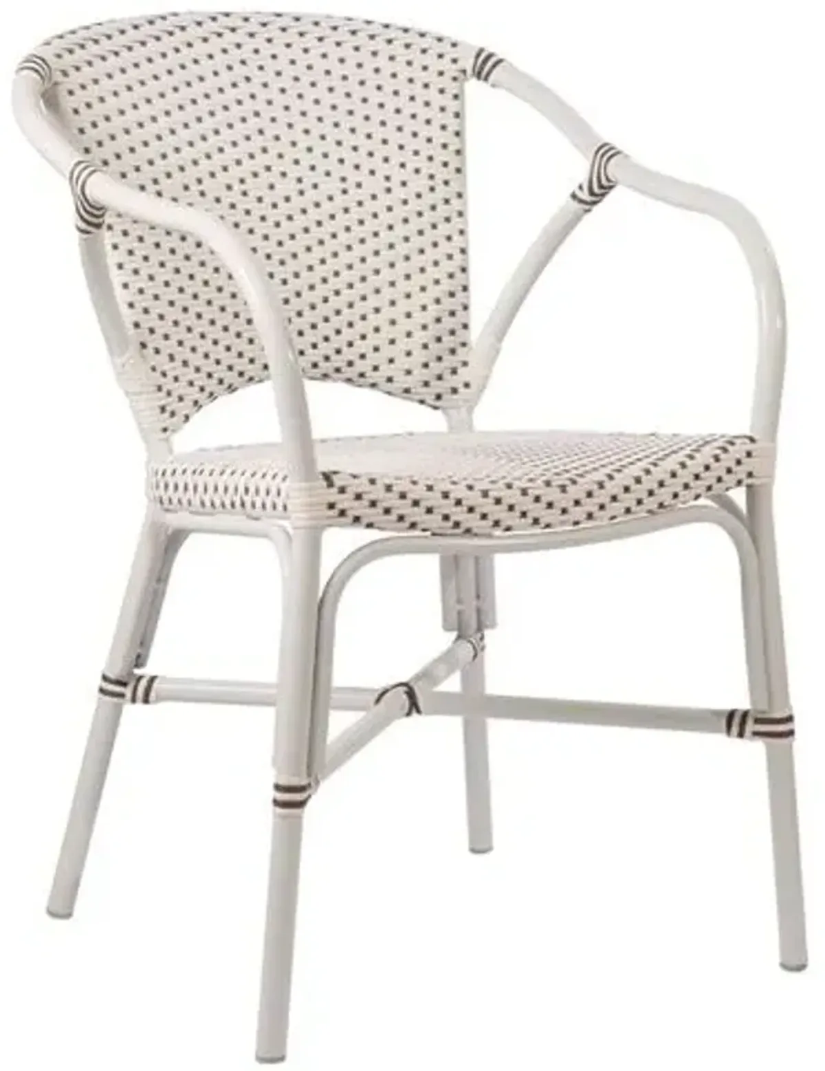 Valerie Outdoor Bistro Chair - White/Cappuccino - Sika Design