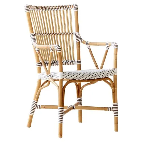 Monique Bistro Armchair - White/Cappuccino - Sika Design