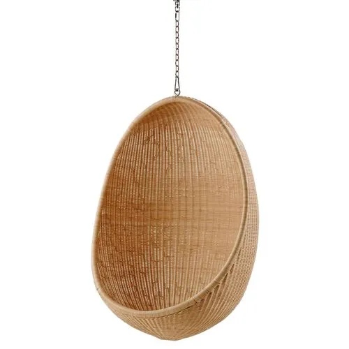 Outdoor Hanging Egg Chair - Natural/White - Sika Design