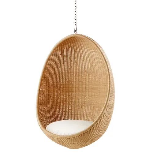 Outdoor Hanging Egg Chair - Natural/White - Sika Design