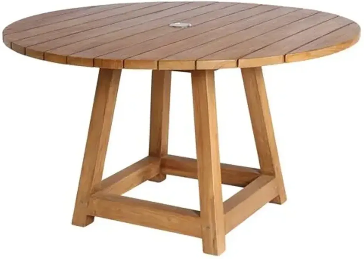 George 47" Teak Outdoor Dining Table - Natural - Sika Design