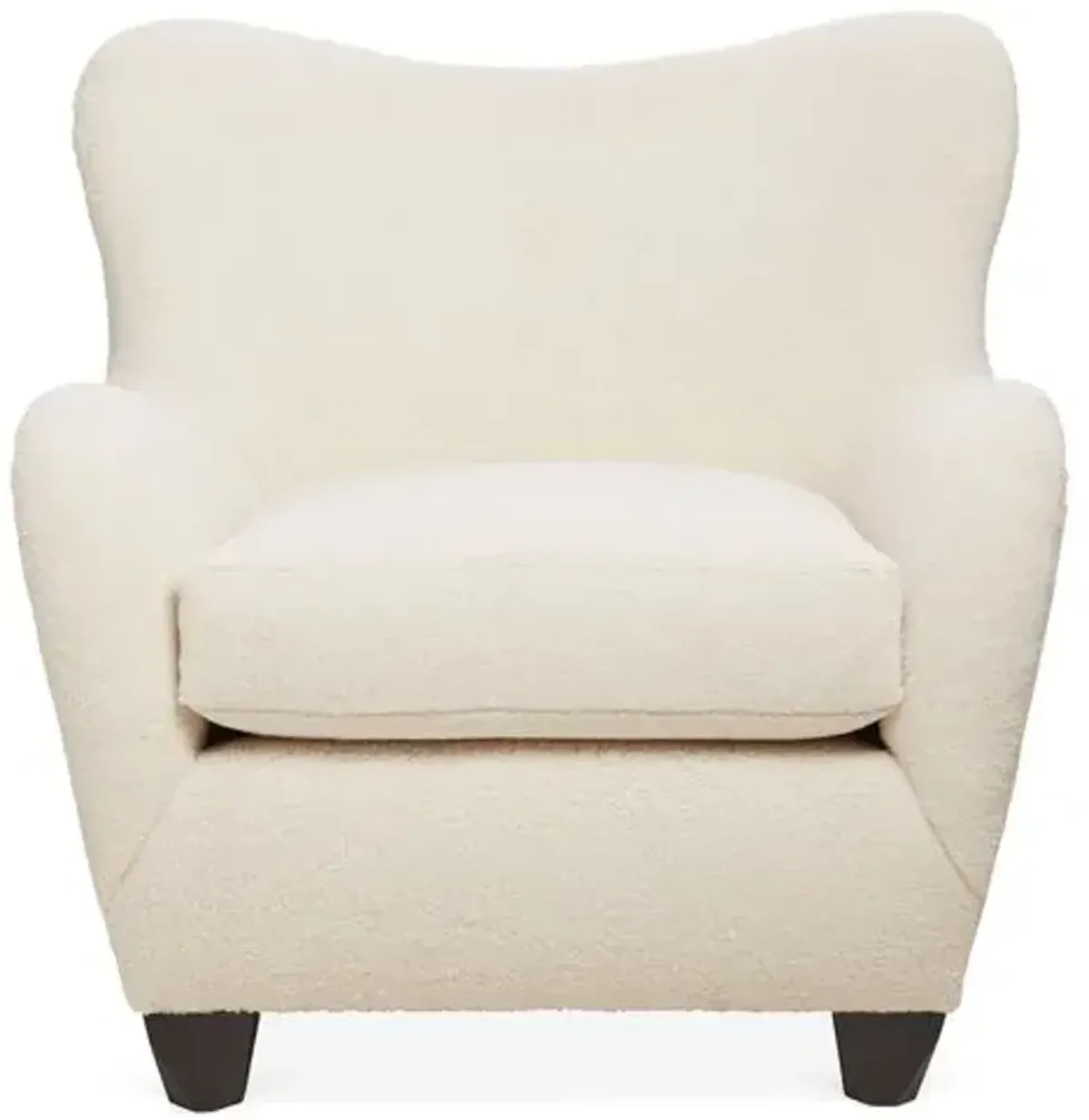 Zola Curved Wingback Chair - Cream Sherpa - Kim Salmela - Handcrafted in The USA - Ivory - Comfortable, Stylish