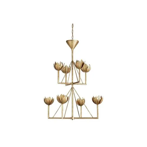 Visual Comfort - Alberto Medium Two-Tier Chandelier - Antiqued Gold Leaf