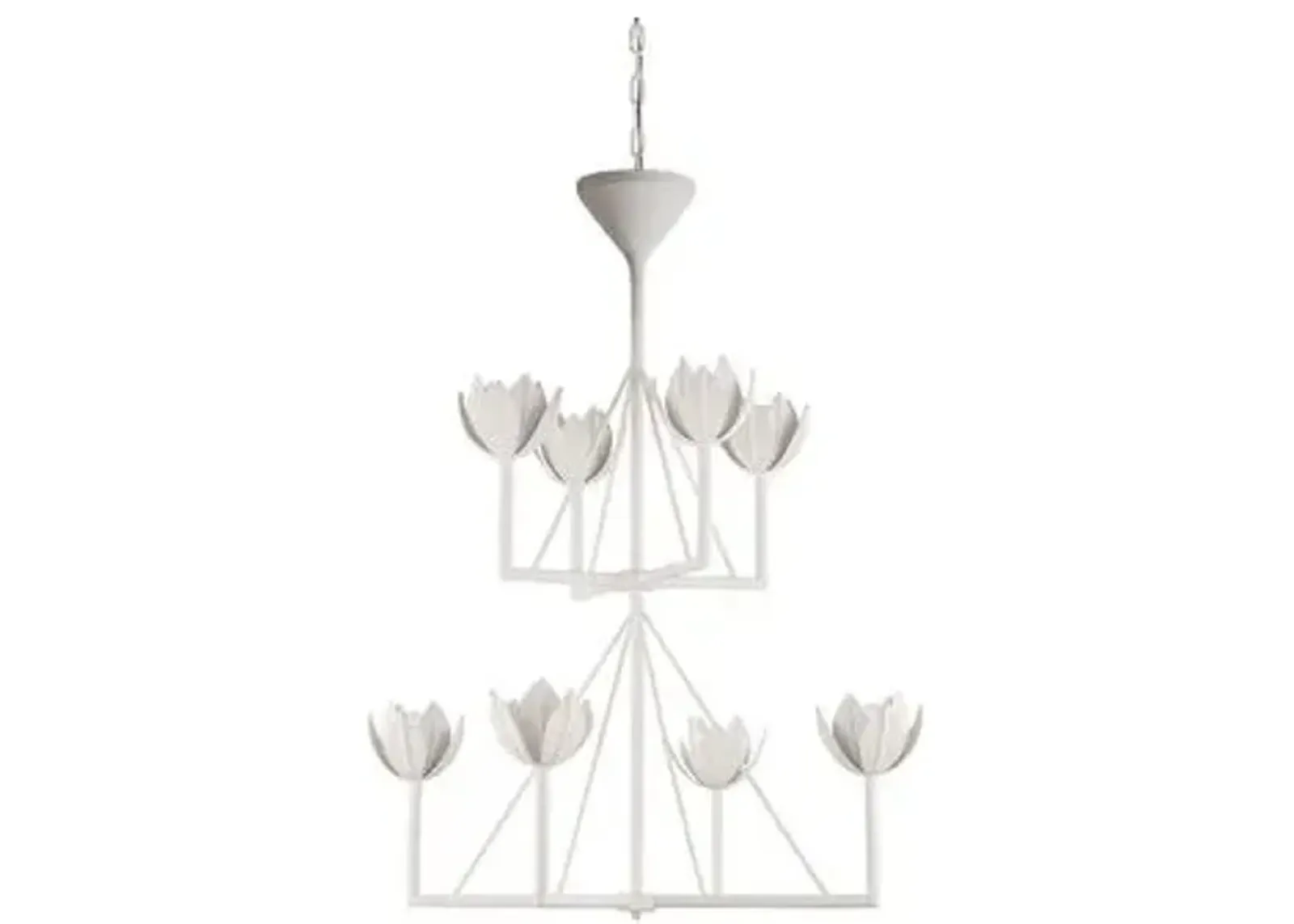 Visual Comfort - Alberto Medium Two-Tier Chandelier - Plaster White