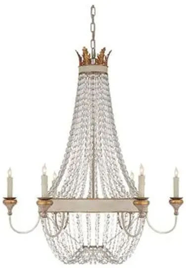 Visual Comfort - Entellina Chandelier - Vintage White And Gild