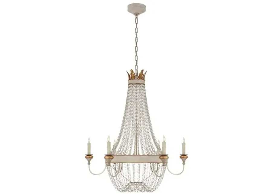 Visual Comfort - Entellina Chandelier - Vintage White And Gild