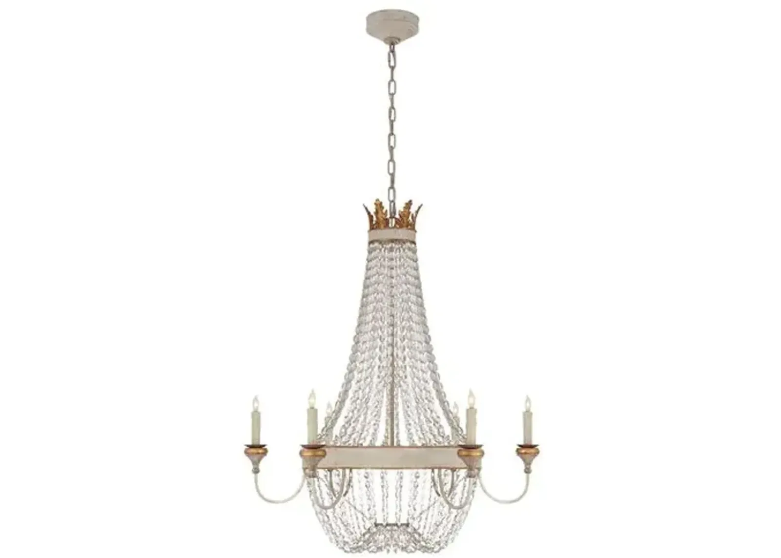 Visual Comfort - Entellina Chandelier - Vintage White And Gild