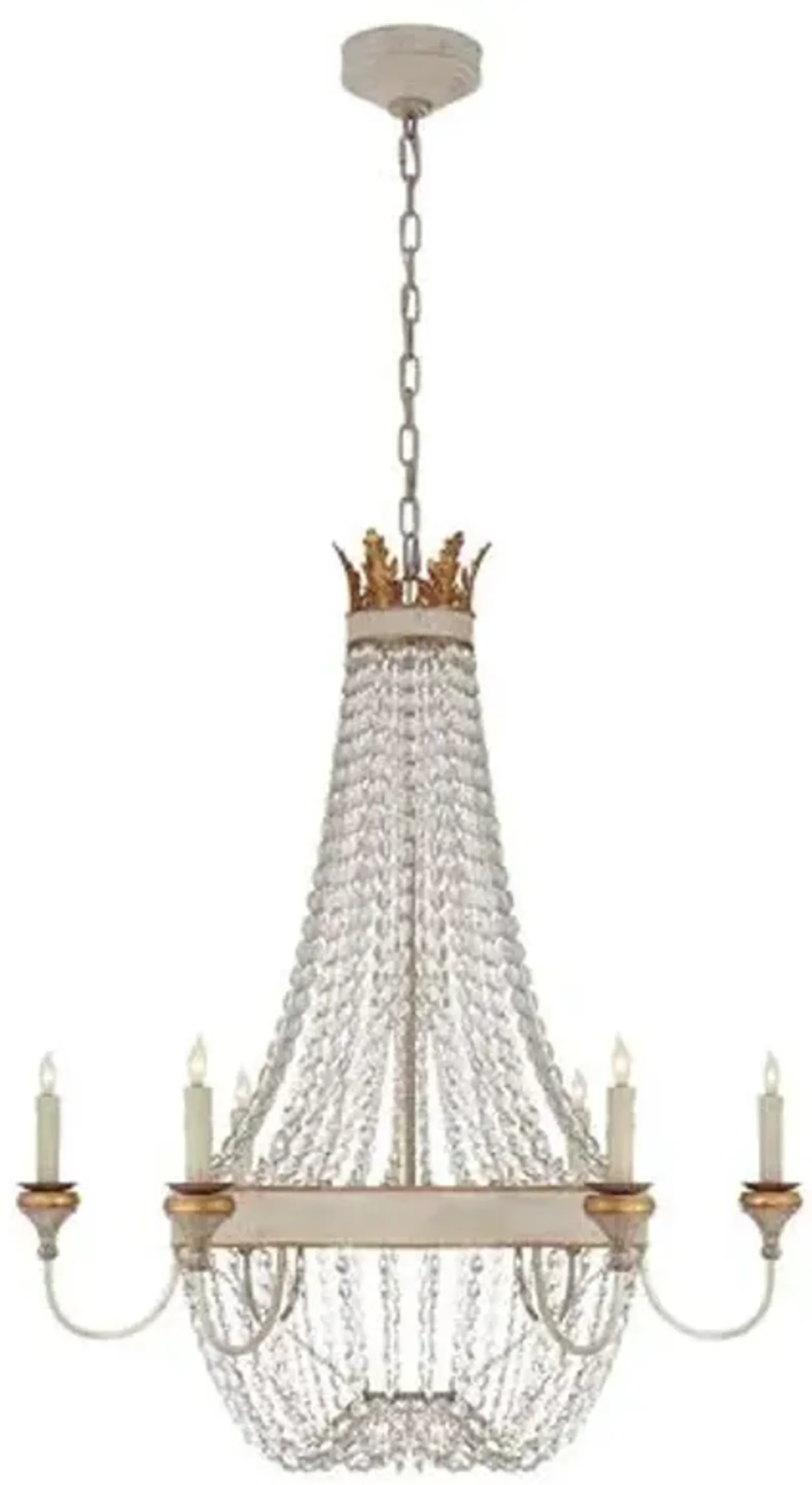 Visual Comfort - Entellina Chandelier - Vintage White And Gild