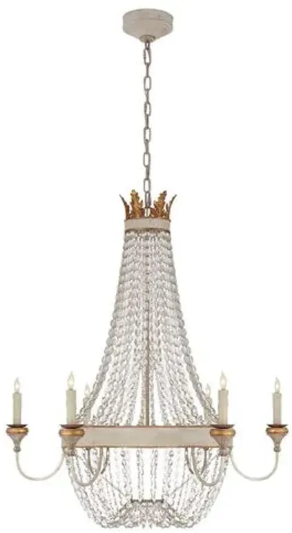 Visual Comfort - Entellina Chandelier - Vintage White And Gild