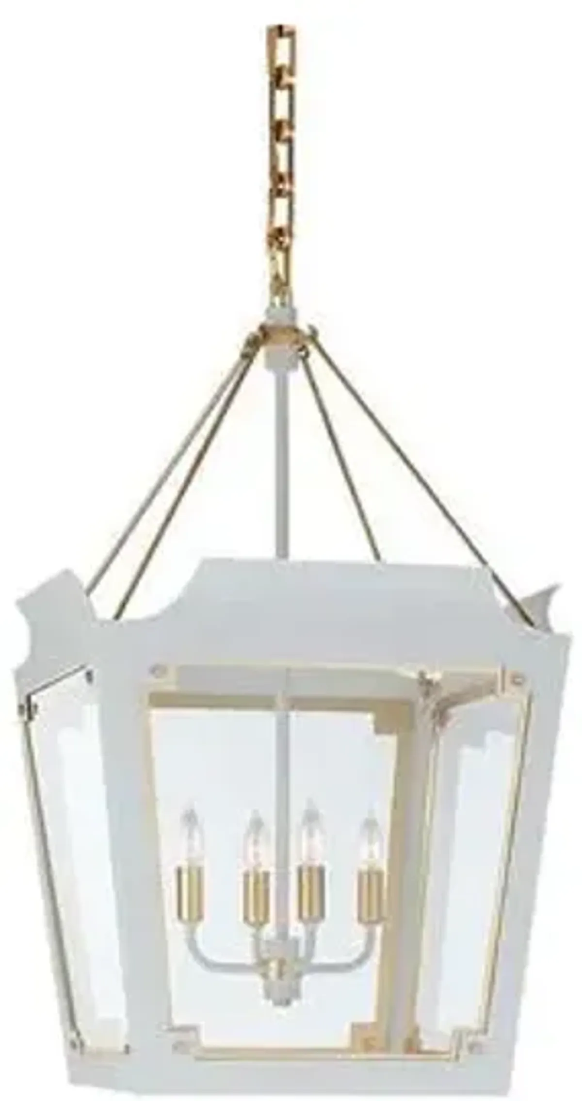 Visual Comfort - Caddo Small Glass Lantern - Soft White With Gild