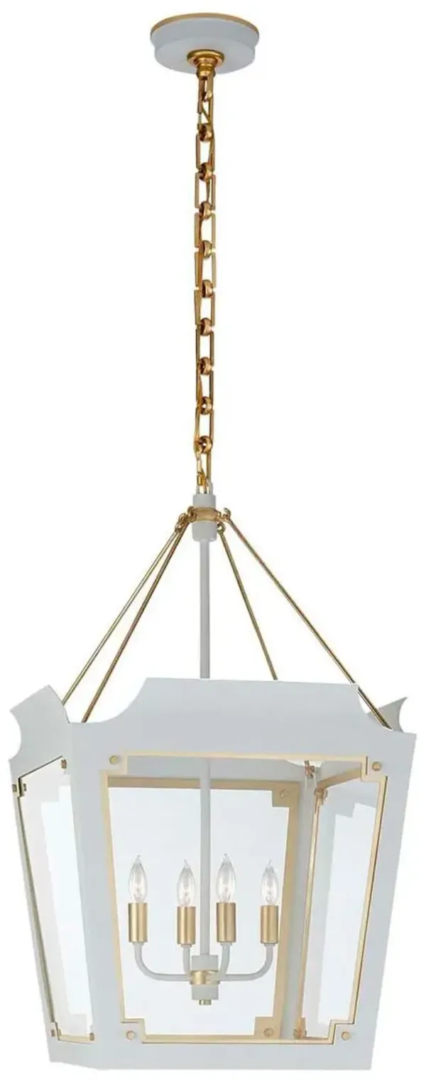 Visual Comfort - Caddo Small Glass Lantern - Soft White With Gild