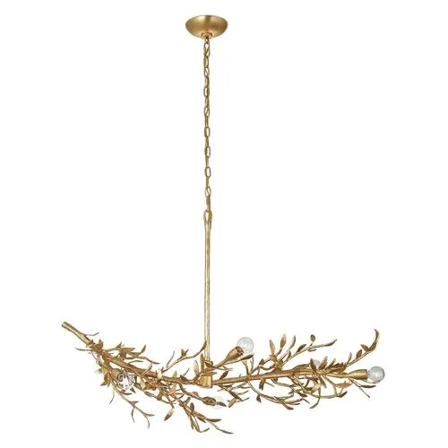 Visual Comfort - Mandeville Linear Chandelier - Antique Gold Leaf