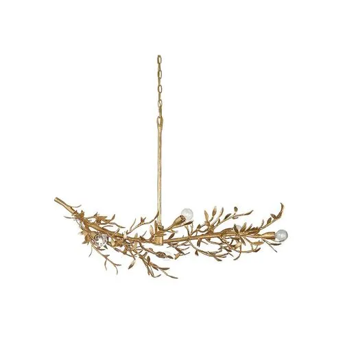 Visual Comfort - Mandeville Linear Chandelier - Antique Gold Leaf