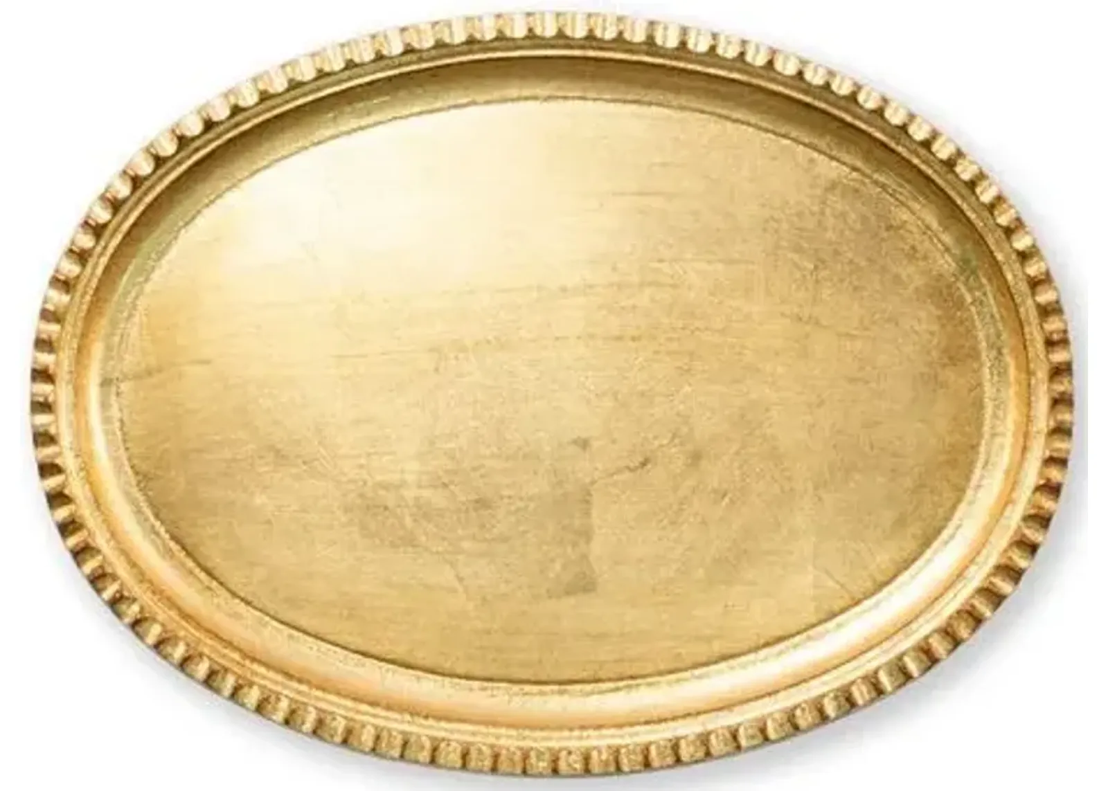 13" Florentine Oval Tray - Gold - VIETRI - Handcrafted