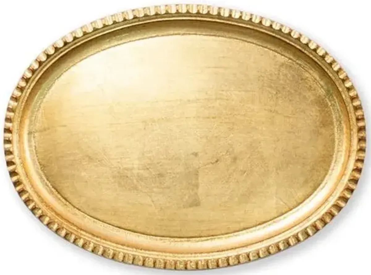 13" Florentine Oval Tray - Gold - VIETRI - Handcrafted