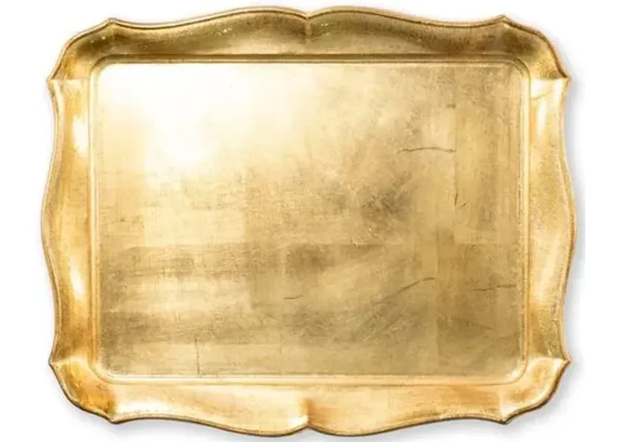 Florentine Rectangular Tray - Gold - VIETRI - Handcrafted