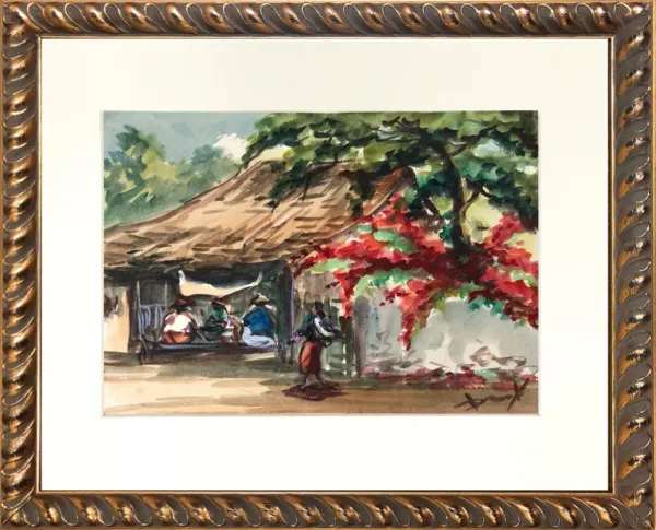 Southeast Asian Watercolor - Antiquarian Art Company - Brown
