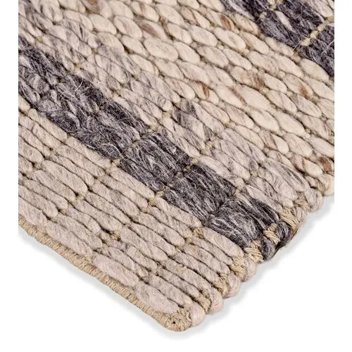 Genet Geometric Handwoven Rug - Beige - Beige