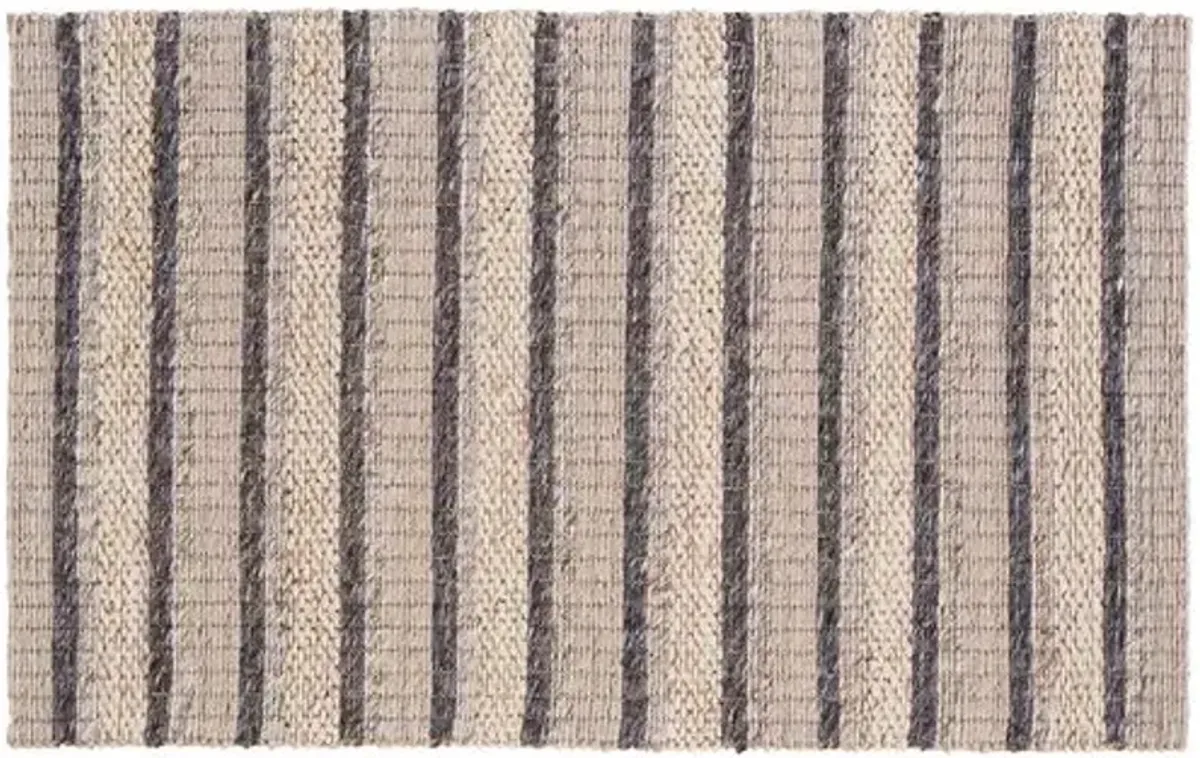 Genet Geometric Handwoven Rug - Beige - Beige